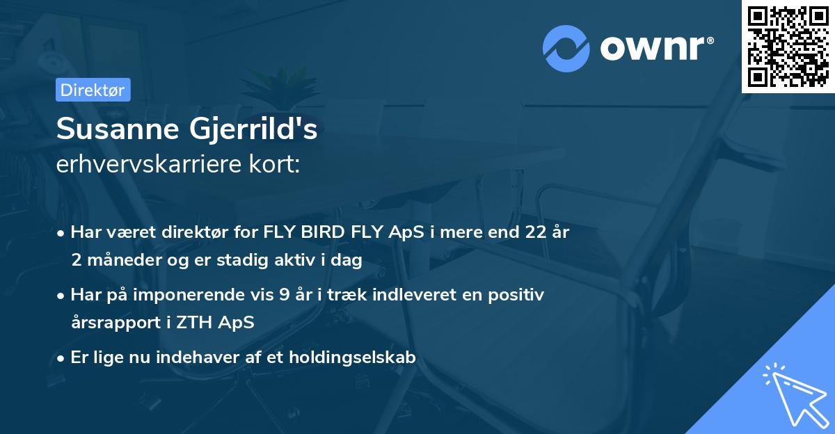 Susanne Gjerrild's erhvervskarriere kort
