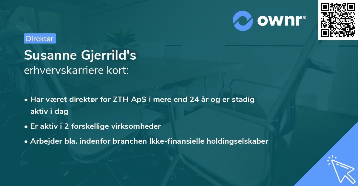 Susanne Gjerrild's erhvervskarriere kort