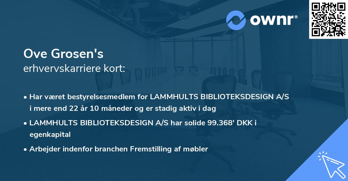 Ove Grosen's erhvervskarriere kort