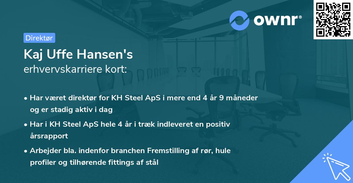 Kaj Uffe Hansen's erhvervskarriere kort