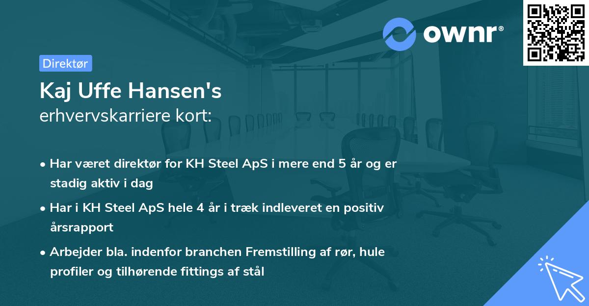 Kaj Uffe Hansen's erhvervskarriere kort