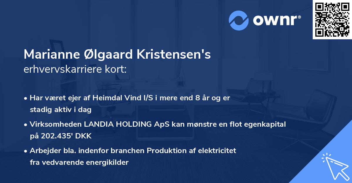 Marianne Ølgaard Kristensen's erhvervskarriere kort