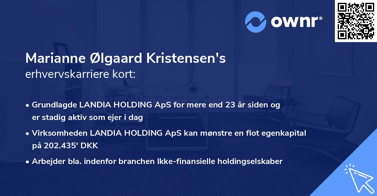 Marianne Ølgaard Kristensen's erhvervskarriere kort
