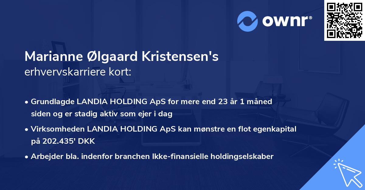 Marianne Ølgaard Kristensen's erhvervskarriere kort