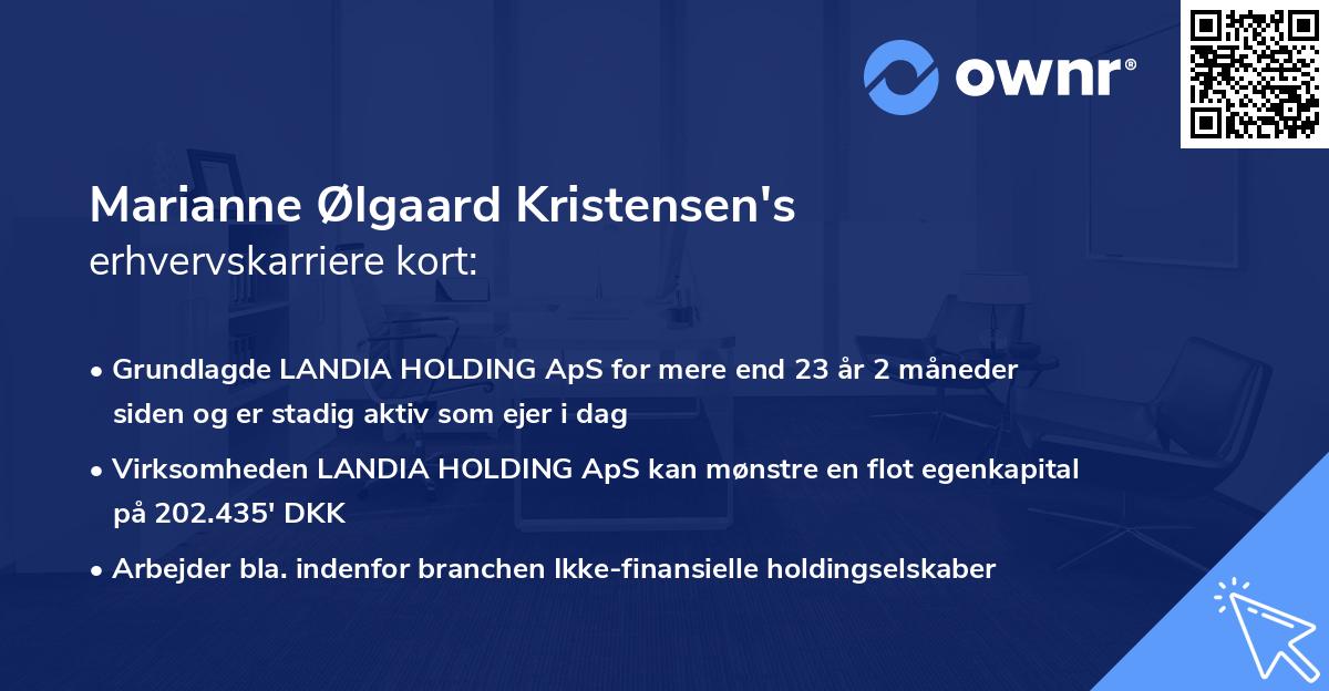 Marianne Ølgaard Kristensen's erhvervskarriere kort