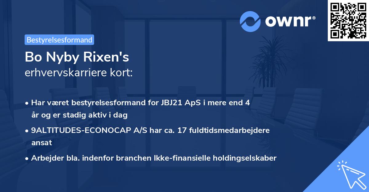 Bo Nyby Rixen's erhvervskarriere kort