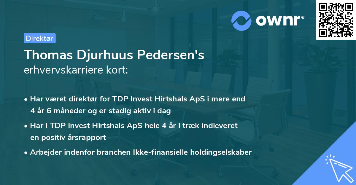 Thomas Djurhuus Pedersen's erhvervskarriere kort