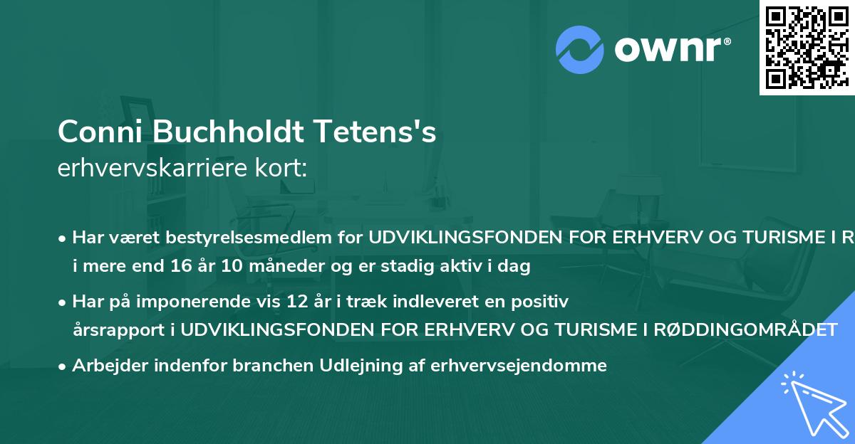 Conni Buchholdt Tetens's erhvervskarriere kort
