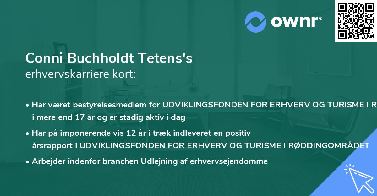 Conni Buchholdt Tetens's erhvervskarriere kort