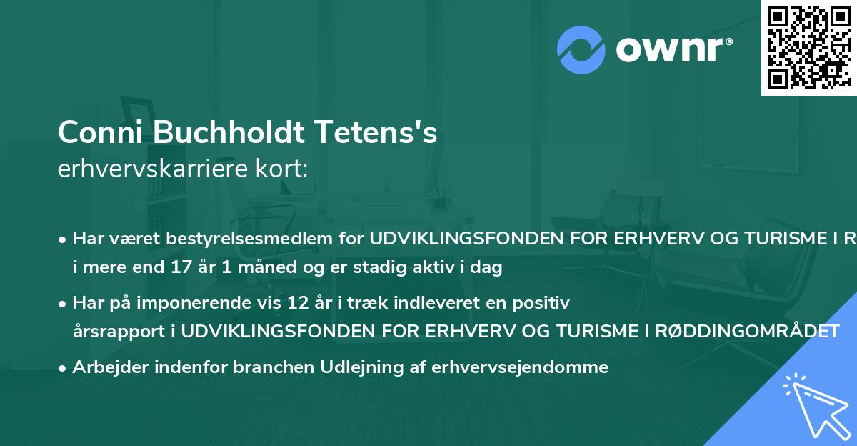 Conni Buchholdt Tetens's erhvervskarriere kort