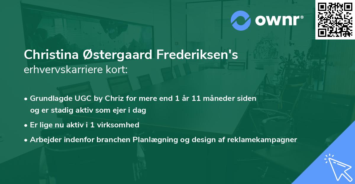 Christina Østergaard Frederiksen's erhvervskarriere kort