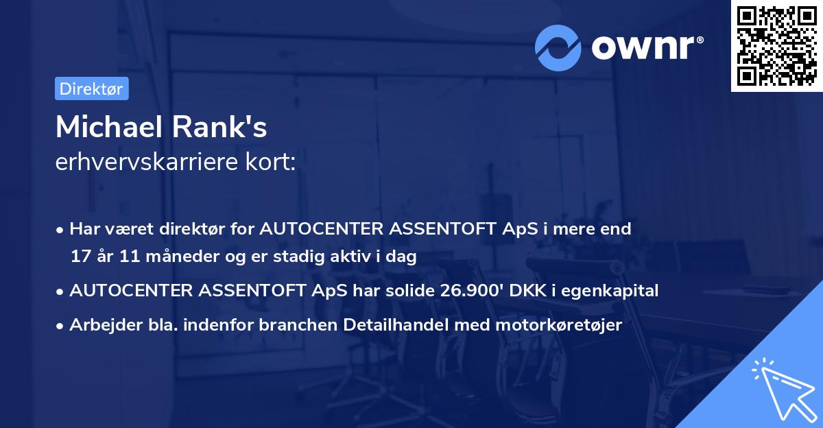 Michael Rank's erhvervskarriere kort