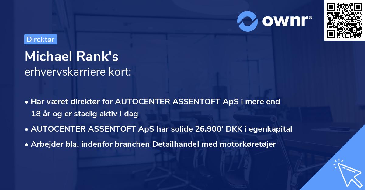 Michael Rank's erhvervskarriere kort