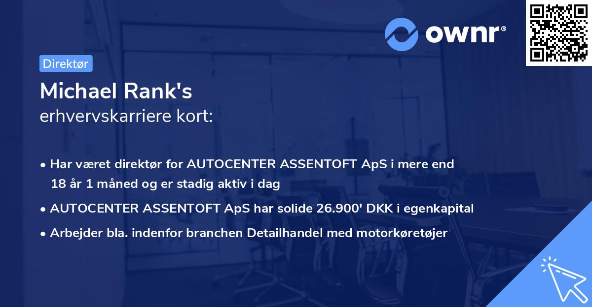 Michael Rank's erhvervskarriere kort