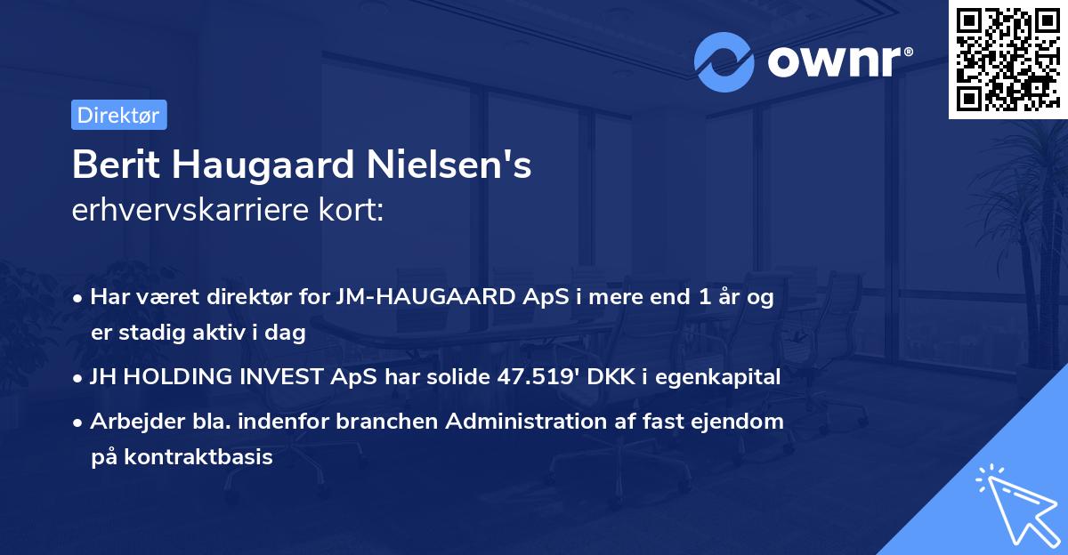 Berit Haugaard Nielsen's erhvervskarriere kort