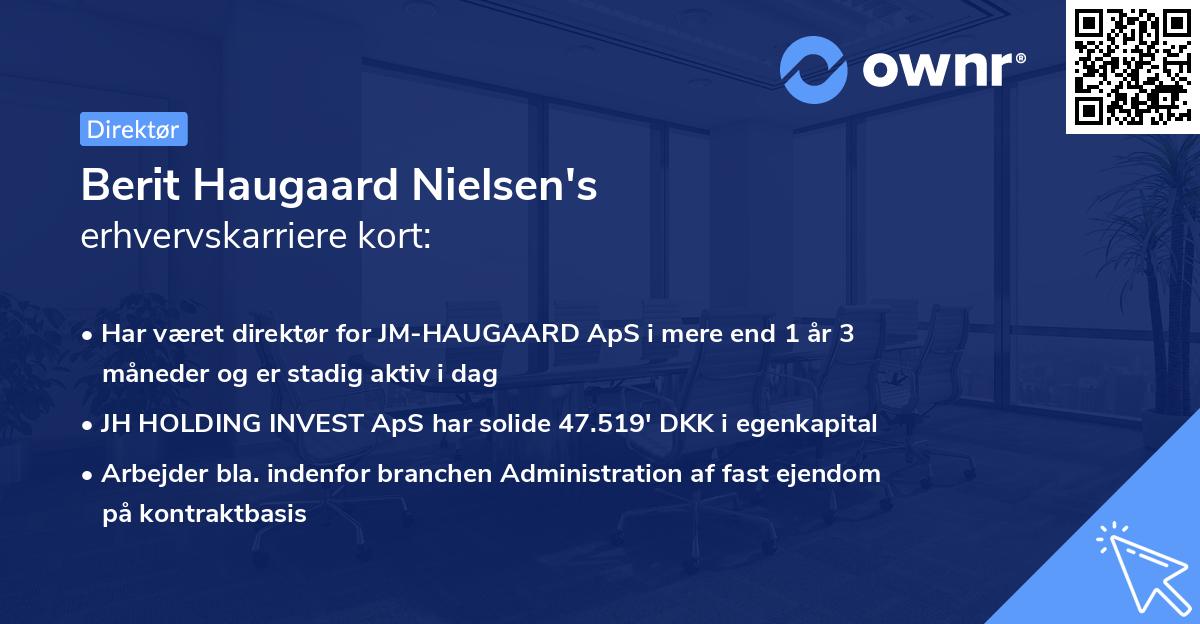 Berit Haugaard Nielsen's erhvervskarriere kort