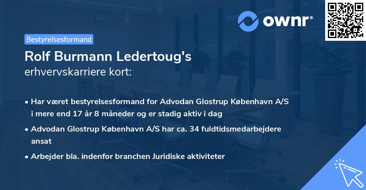 Rolf Burmann Ledertoug's erhvervskarriere kort