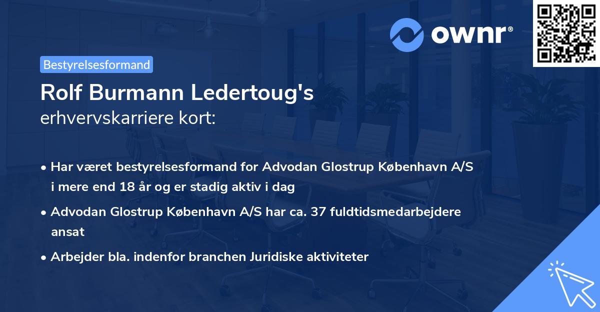 Rolf Burmann Ledertoug's erhvervskarriere kort