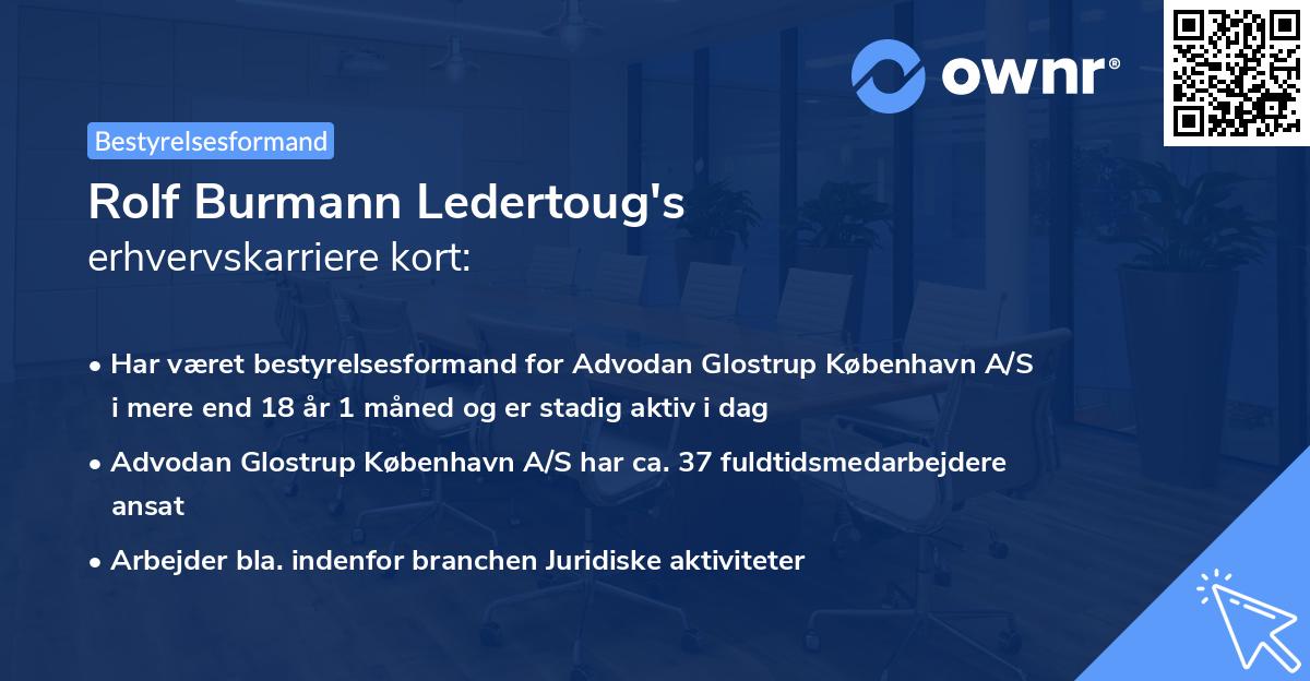 Rolf Burmann Ledertoug's erhvervskarriere kort