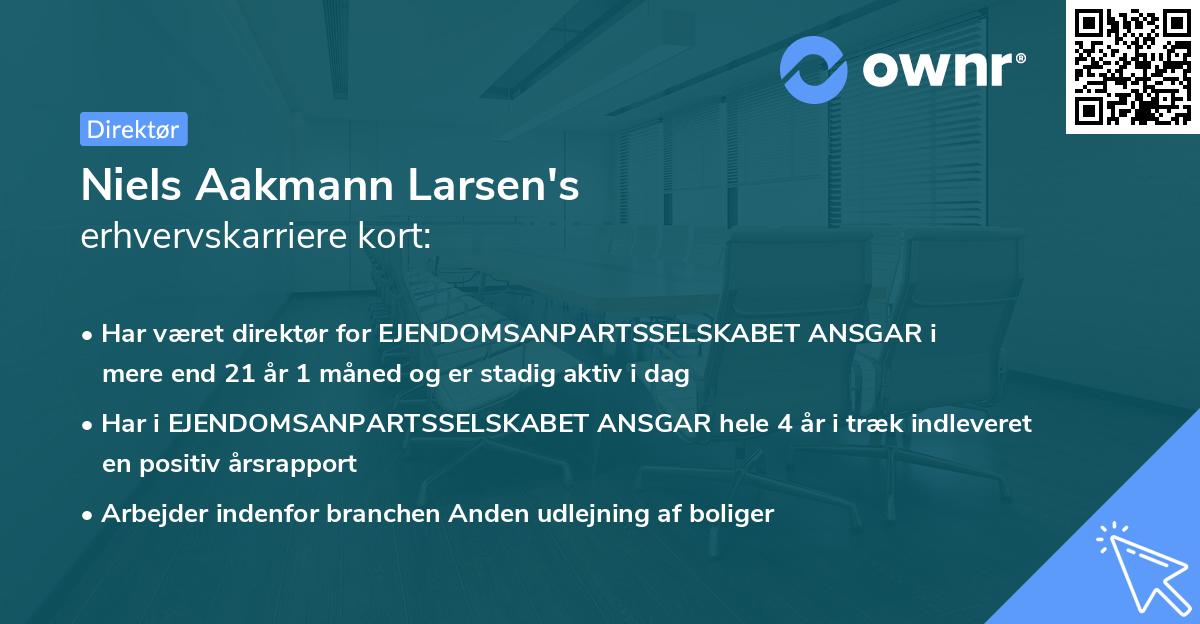 Niels Aakmann Larsen's erhvervskarriere kort