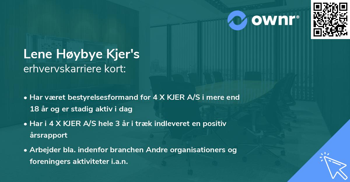 Lene Høybye Kjer's erhvervskarriere kort