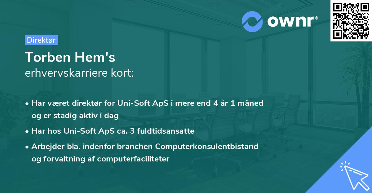 Torben Hem's erhvervskarriere kort