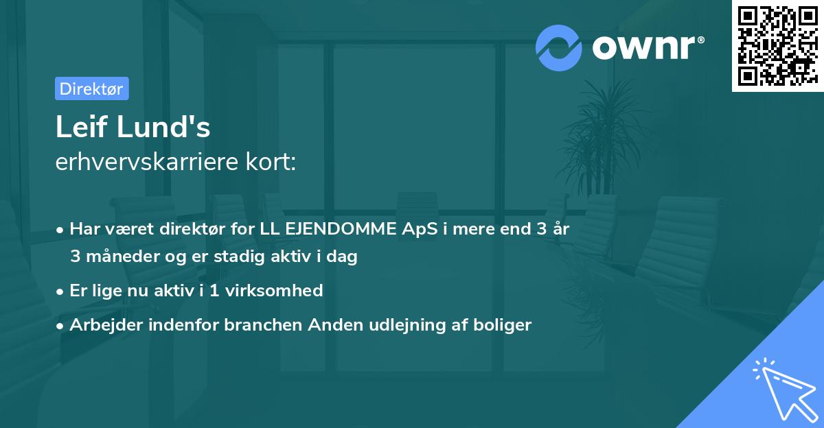 Leif Lund's erhvervskarriere kort