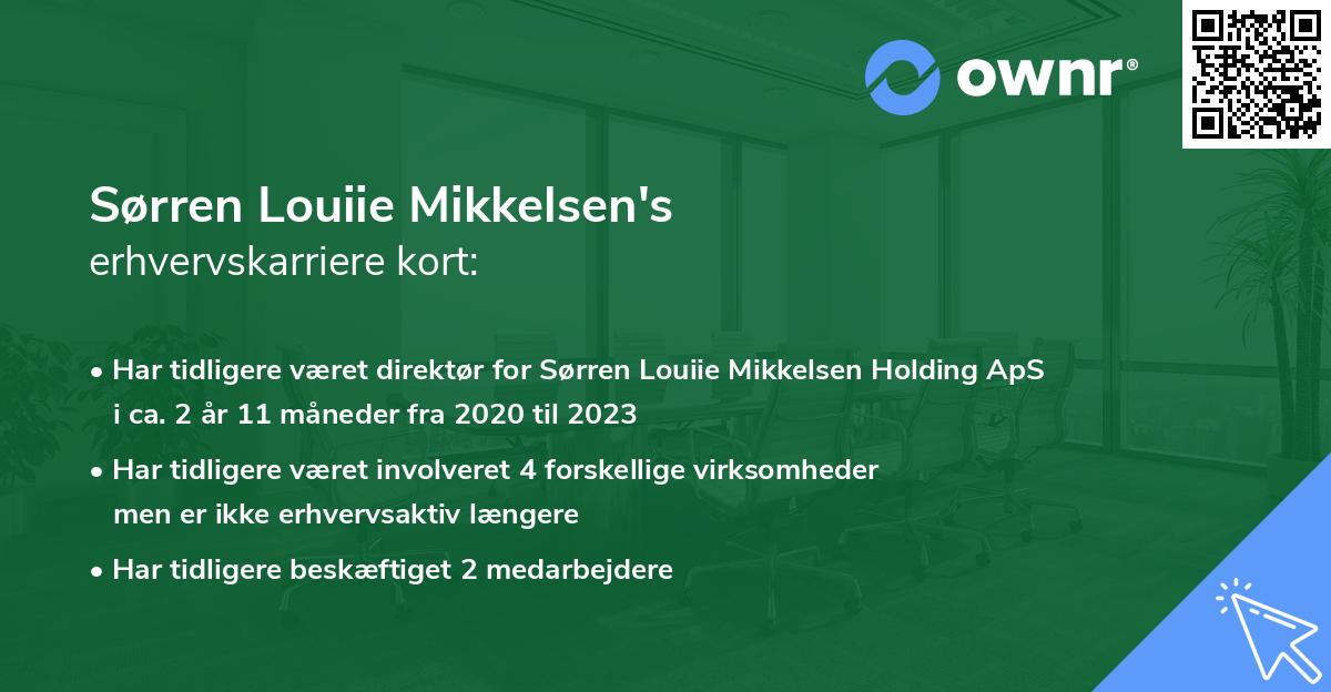 Sørren Louiie Mikkelsen's erhvervskarriere kort