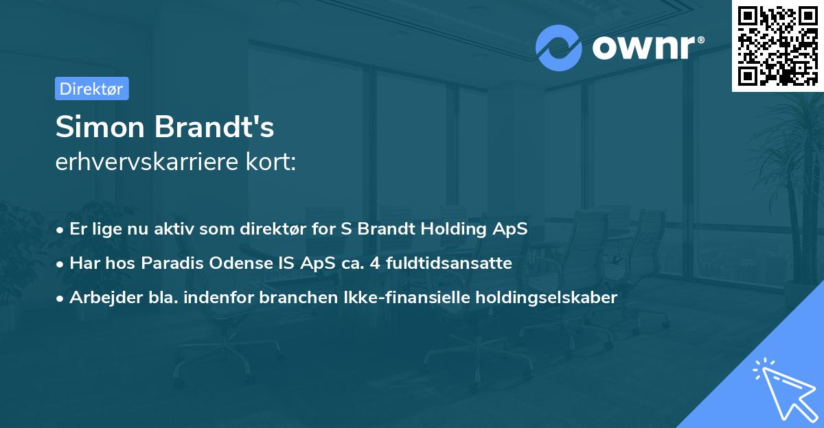 Simon Brandt's erhvervskarriere kort