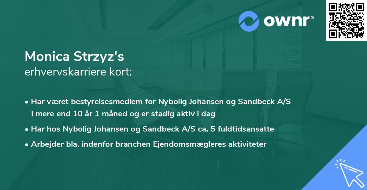 Monica Strzyz's erhvervskarriere kort