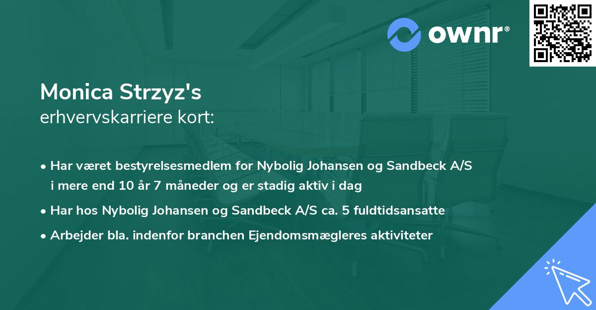 Monica Strzyz's erhvervskarriere kort