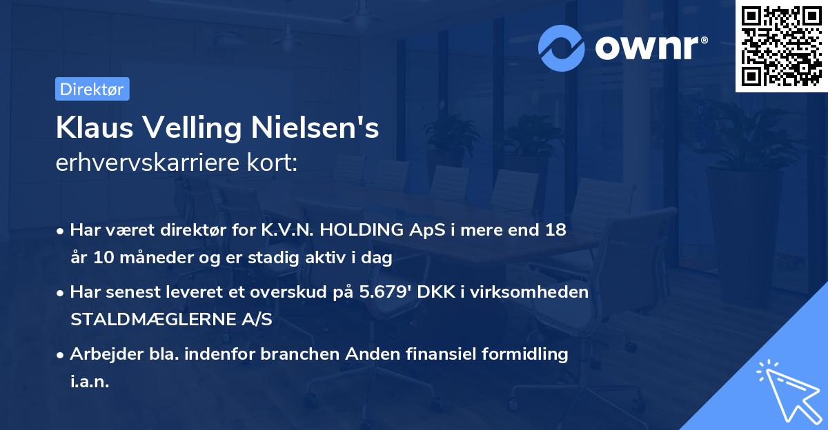 Klaus Velling Nielsen's erhvervskarriere kort