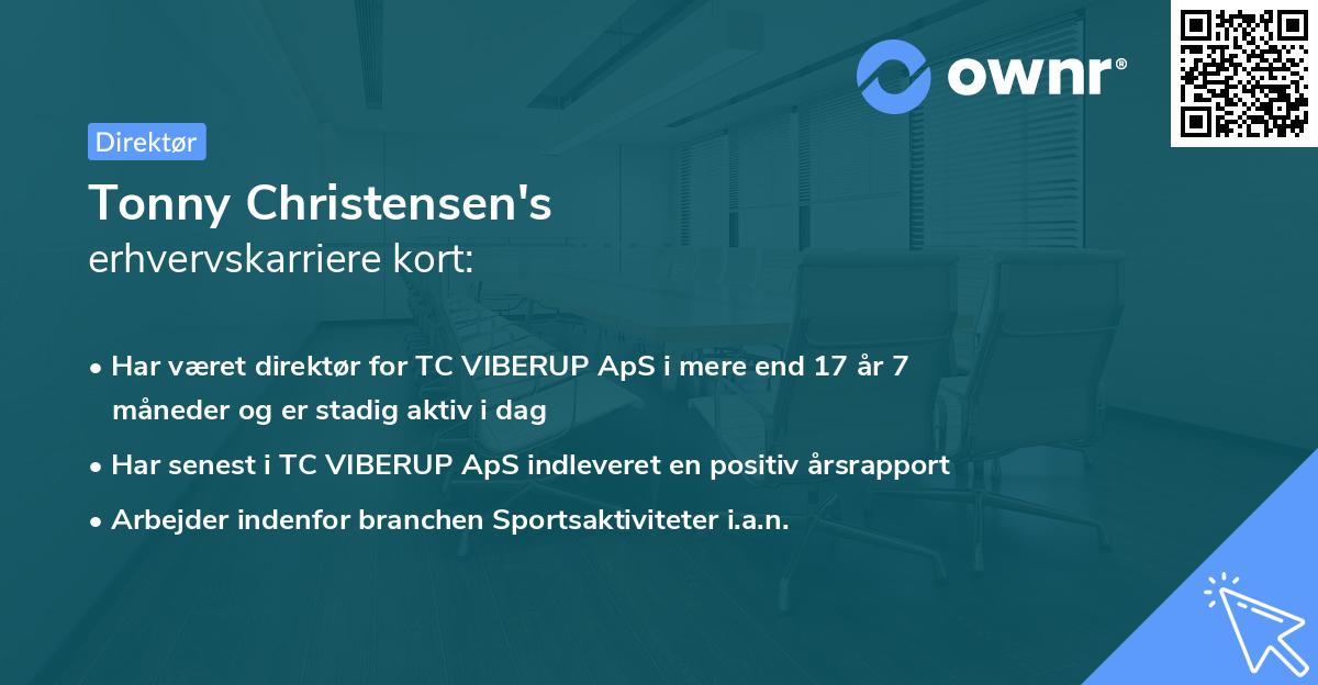 Tonny Christensen's erhvervskarriere kort