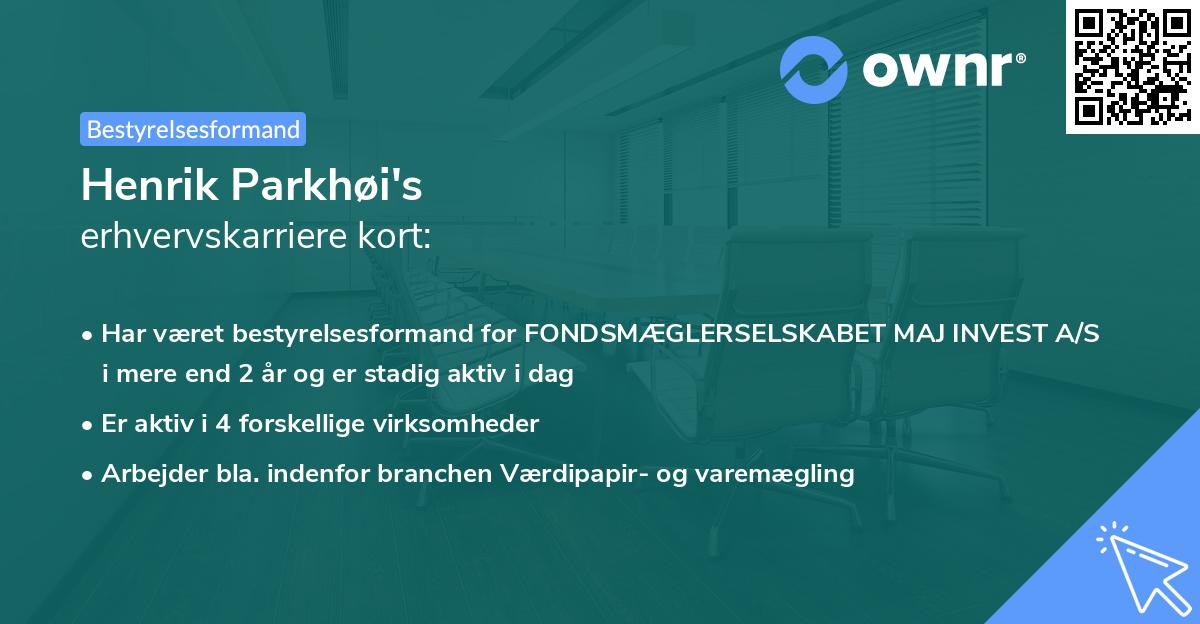 Henrik Parkhøi's erhvervskarriere kort