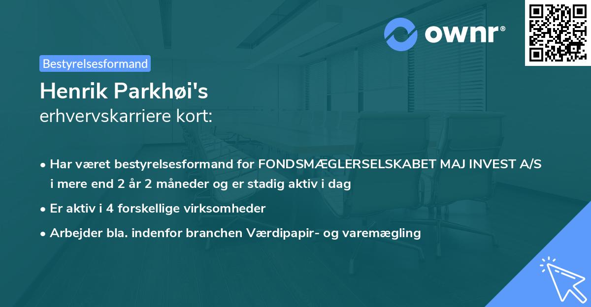 Henrik Parkhøi's erhvervskarriere kort