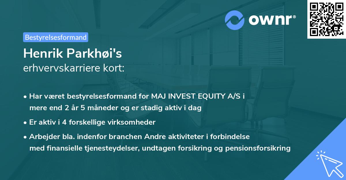 Henrik Parkhøi's erhvervskarriere kort