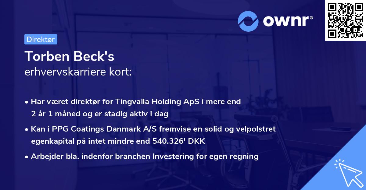 Torben Beck's erhvervskarriere kort