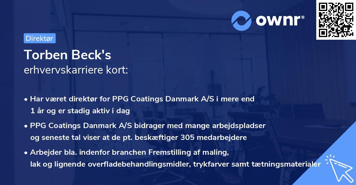 Torben Beck's erhvervskarriere kort