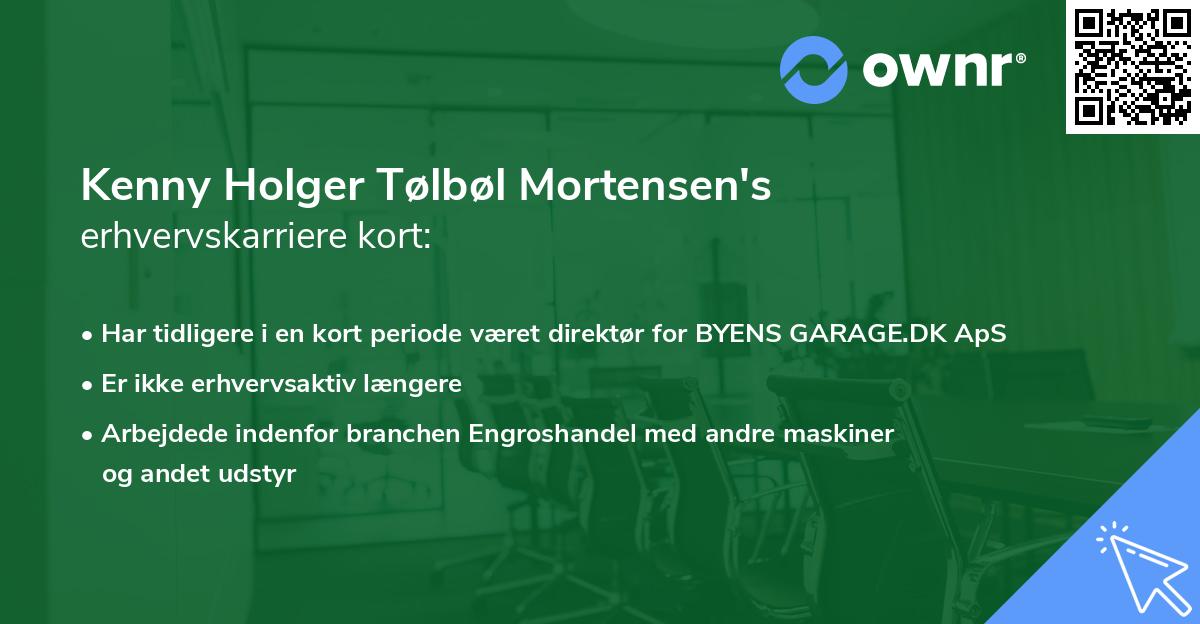 Kenny Holger Tølbøl Mortensen's erhvervskarriere kort