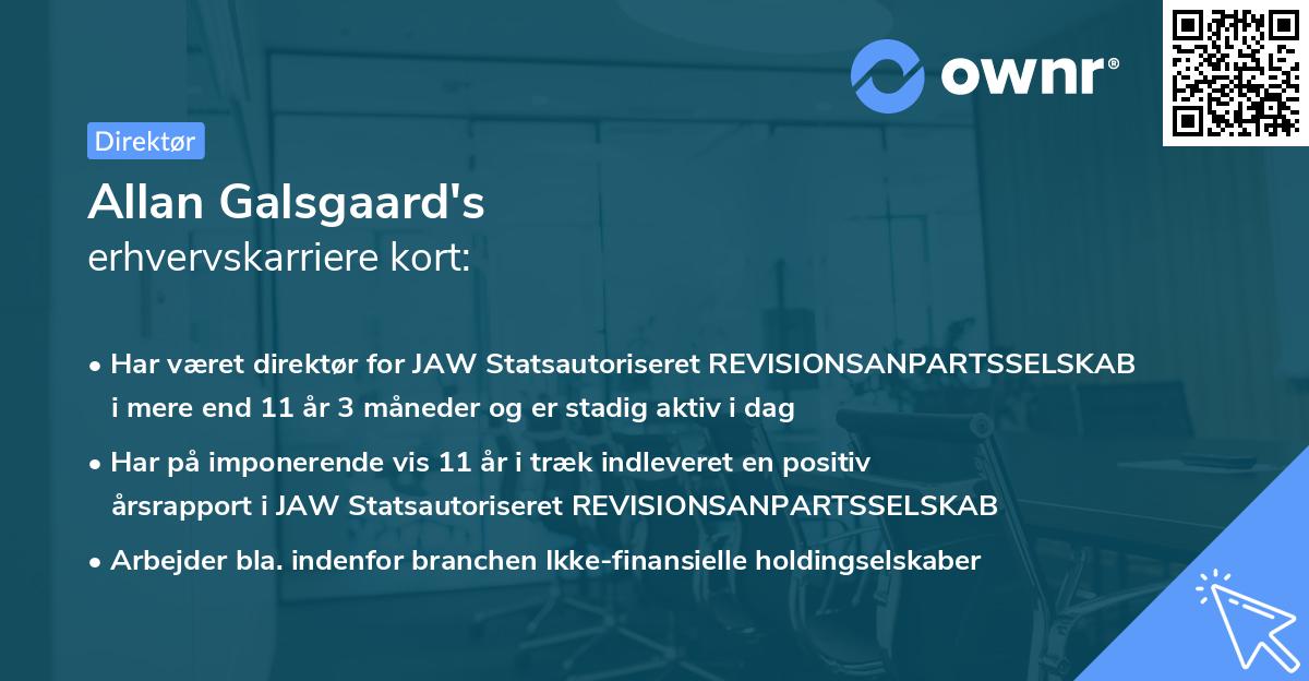 Allan Galsgaard's erhvervskarriere kort