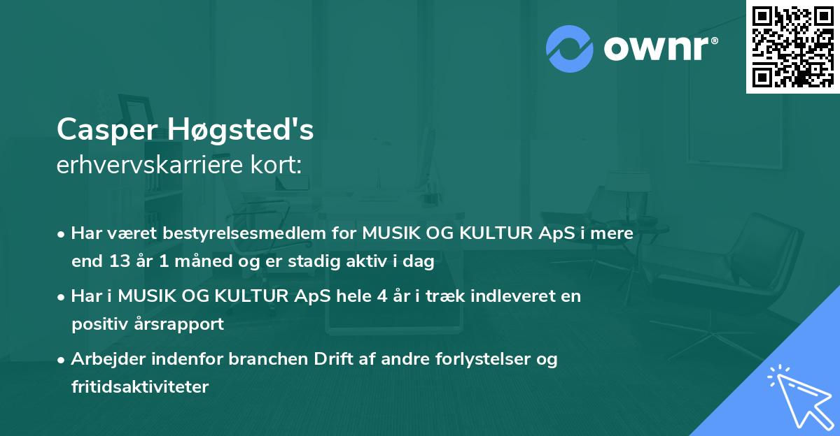 Casper Høgsted's erhvervskarriere kort