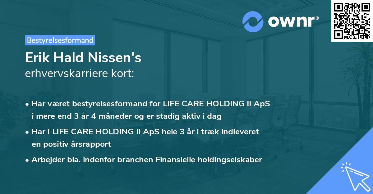 Erik Hald Nissen's erhvervskarriere kort