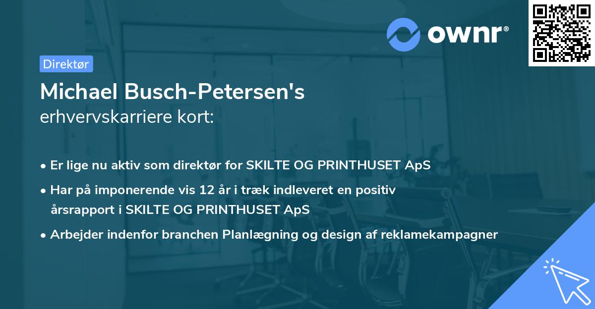 Michael Busch-Petersen's erhvervskarriere kort