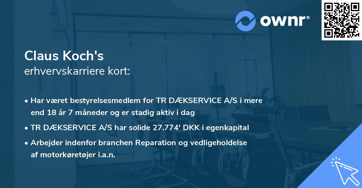 Claus Koch's erhvervskarriere kort