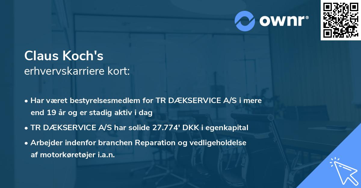 Claus Koch's erhvervskarriere kort