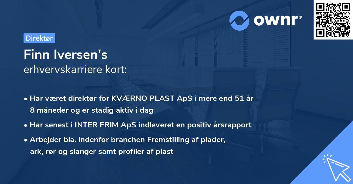 Finn Iversen's erhvervskarriere kort
