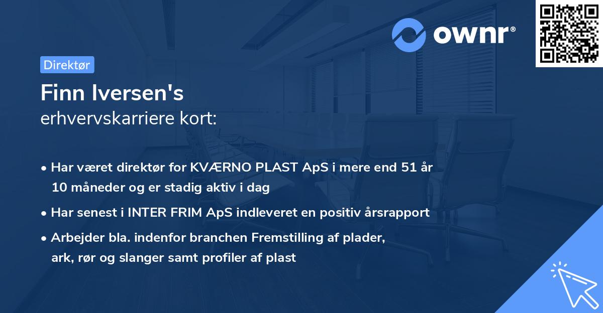 Finn Iversen's erhvervskarriere kort