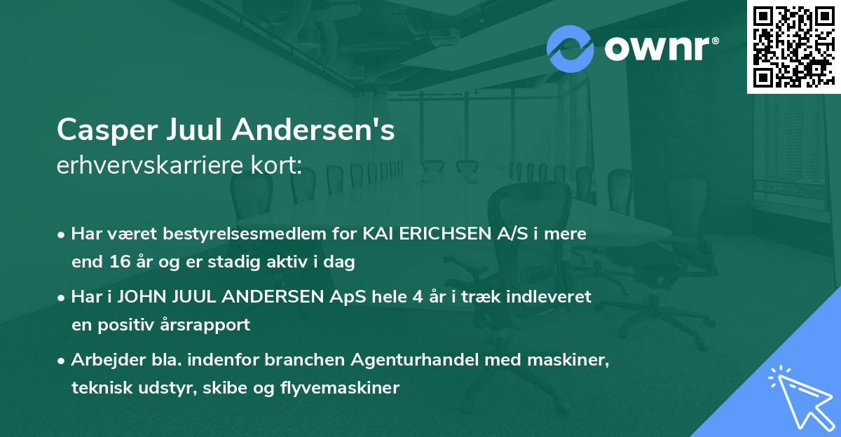 Casper Juul Andersen's erhvervskarriere kort