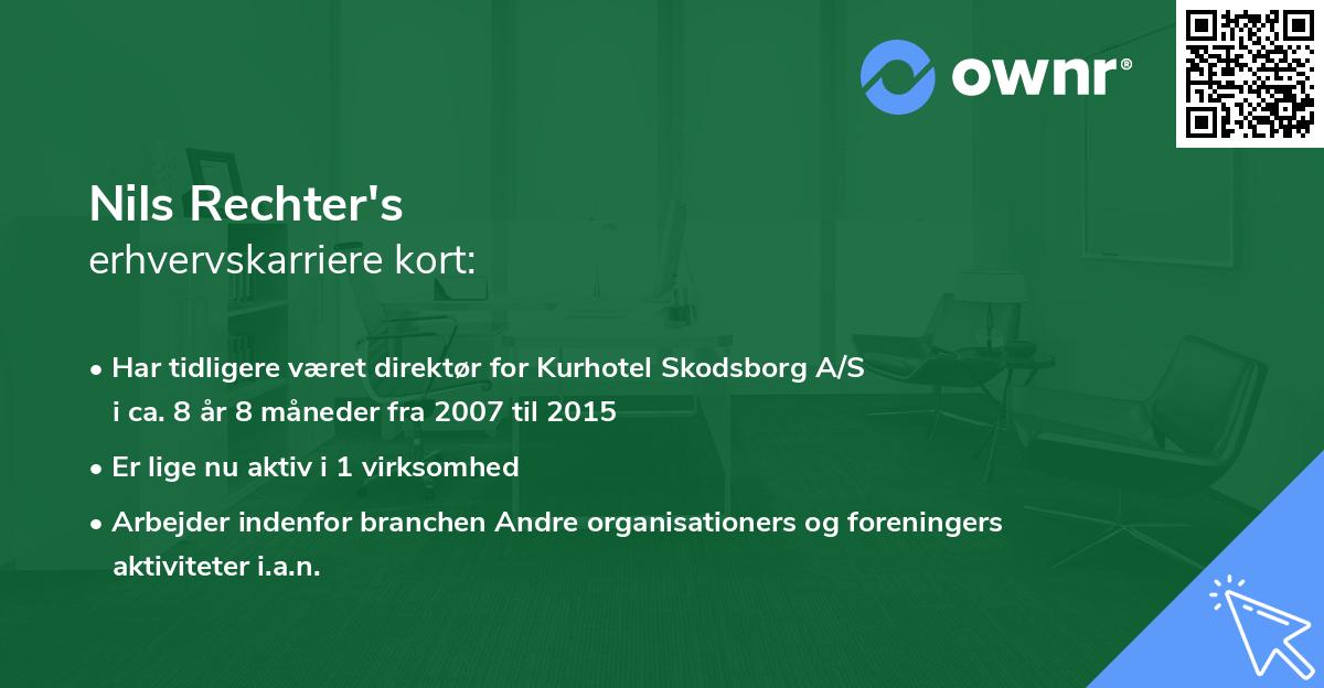 Nils Rechter's erhvervskarriere kort