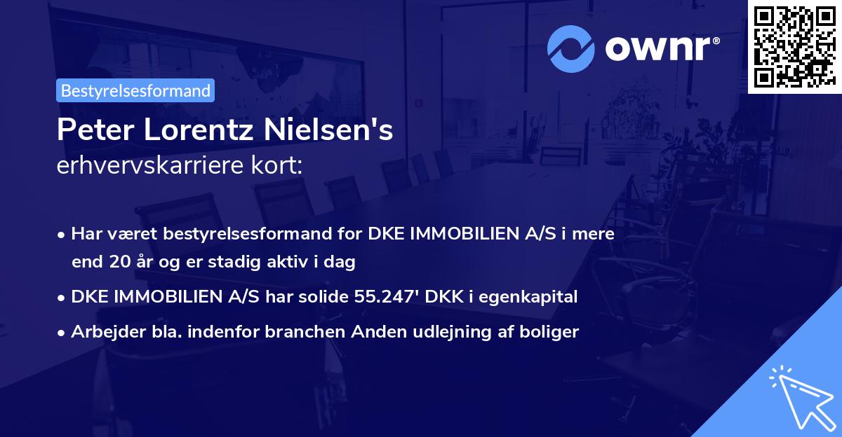 Peter Lorentz Nielsen's erhvervskarriere kort